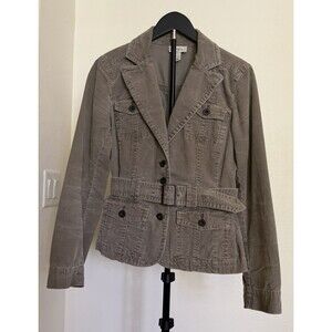 Vintage Corduroy Belted Blazer Jacket Super Flattering 90s Style Size 6 Women’s